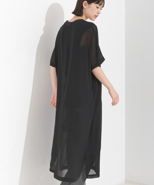 OMNES(オムネス)の「シアードルマンレイヤード半袖Tシャツワンピース(ワンピース・レディース・ライトグレー/ブラック/ホワイト系その他/グリーン系その他・FREE)」の12枚目の写真