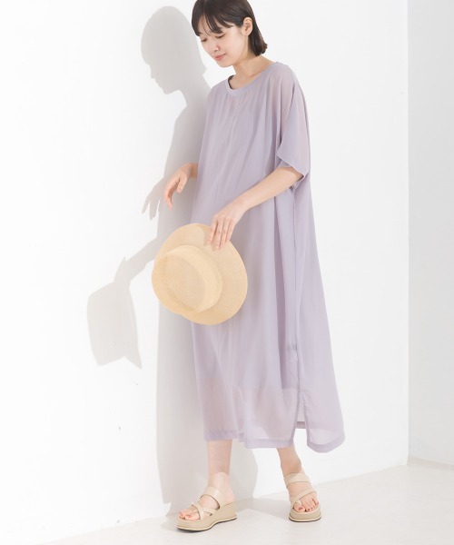 OMNES(オムネス)の「シアードルマンレイヤード半袖Tシャツワンピース(ワンピース・レディース・ライトグレー/ブラック/ホワイト系その他/グリーン系その他・FREE)」の15枚目の写真