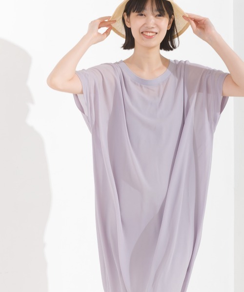 OMNES(オムネス)の「シアードルマンレイヤード半袖Tシャツワンピース(ワンピース・レディース・ライトグレー/ブラック/ホワイト系その他/グリーン系その他・FREE)」の16枚目の写真