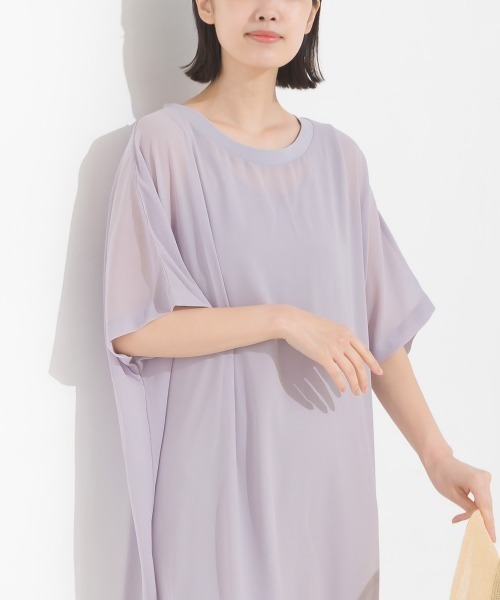 OMNES(オムネス)の「シアードルマンレイヤード半袖Tシャツワンピース(ワンピース・レディース・ライトグレー/ブラック/ホワイト系その他/グリーン系その他・FREE)」の19枚目の写真