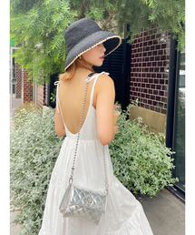 EVRIS | 【パッド付】肩リボン調整バックオープンティアードキャミワンピース(ワンピース)