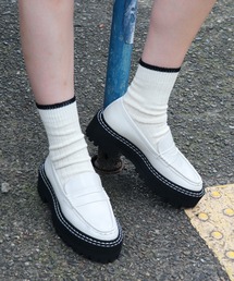 EVOL | 【EVOL】ダブルステッチ厚底ローファー IV5159(ローファー)