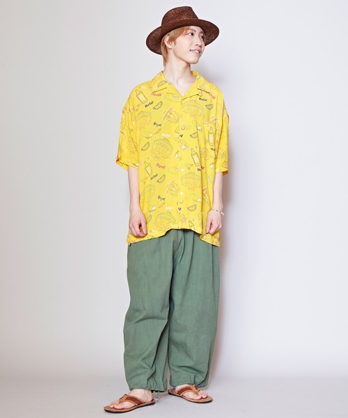 チャイハネ（チャイハネ）の「【チャイハネ】ネオベラMEN'Sシャツ（シャツ/ブラウス・メンズ・イエロー/ブラック/ターコイズブルー・FREE）」の14枚目の写真