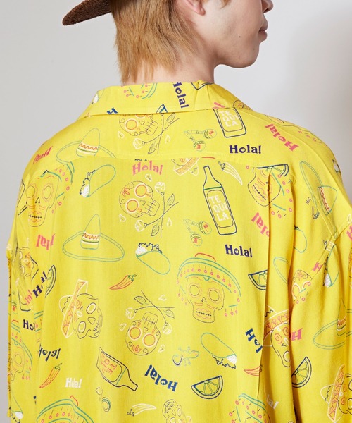 チャイハネ（チャイハネ）の「【チャイハネ】ネオベラMEN'Sシャツ（シャツ/ブラウス・メンズ・イエロー/ブラック/ターコイズブルー・FREE）」の10枚目の写真