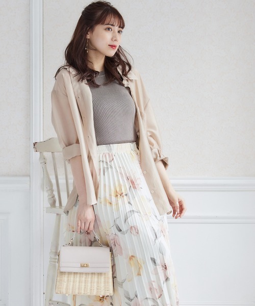 12Twelve Agenda（トゥエルブ　アジェンダ）の「ゆるシアーシャツ（シャツ/ブラウス・レディース・ピンク/オフホワイト・M）」の5枚目の写真