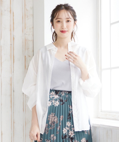 12Twelve Agenda（トゥエルブ　アジェンダ）の「ゆるシアーシャツ（シャツ/ブラウス・レディース・ピンク/オフホワイト・M）」の19枚目の写真