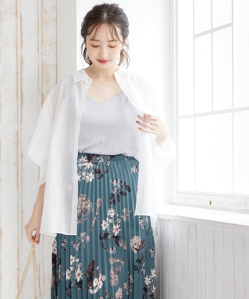 12Twelve Agenda（トゥエルブ　アジェンダ）の「ゆるシアーシャツ（シャツ/ブラウス・レディース・ピンク/オフホワイト・M）」の20枚目の写真