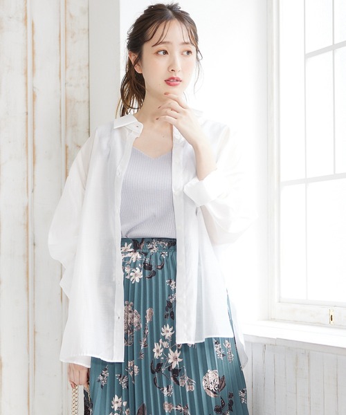 12Twelve Agenda（トゥエルブ　アジェンダ）の「ゆるシアーシャツ（シャツ/ブラウス・レディース・ピンク/オフホワイト・M）」の18枚目の写真