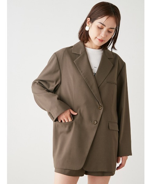 SNIDEL(スナイデル)の「Sustainableオーバーサイズアシメトリージャケット(その他アウター・レディース・カーキ/ブラック/グレー・FREE)」の10枚目の写真