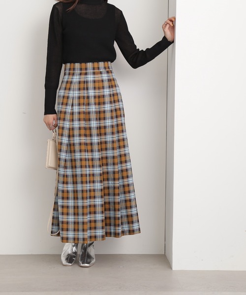 N.（N. Natural Beauty Basic）（エヌエヌナチュラルビューティーベーシック）の「【S Size Line】◆タータンチェックタックスカート（スカート・レディース・グリーン/キャメル・SMALL/MEDIUM）」の15枚目の写真