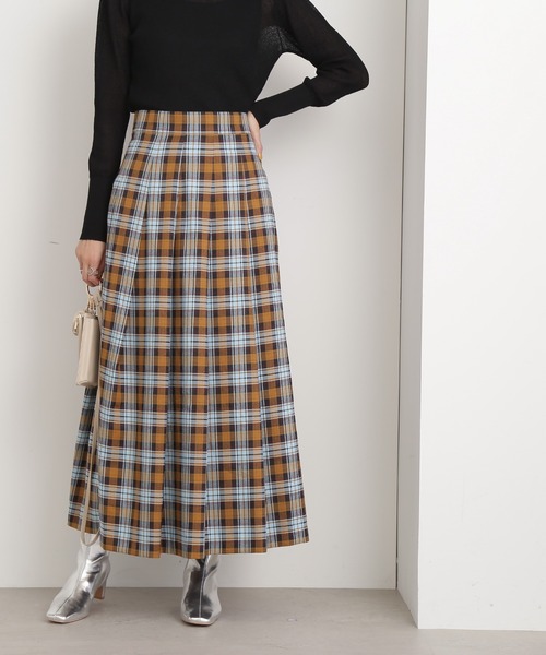 N.（N. Natural Beauty Basic）（エヌエヌナチュラルビューティーベーシック）の「【S Size Line】◆タータンチェックタックスカート（スカート・レディース・グリーン/キャメル・SMALL/MEDIUM）」の20枚目の写真