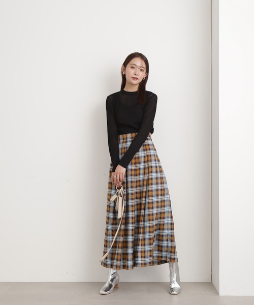 N.（N. Natural Beauty Basic）（エヌエヌナチュラルビューティーベーシック）の「【S Size Line】◆タータンチェックタックスカート（スカート・レディース・グリーン/キャメル・SMALL/MEDIUM）」の9枚目の写真