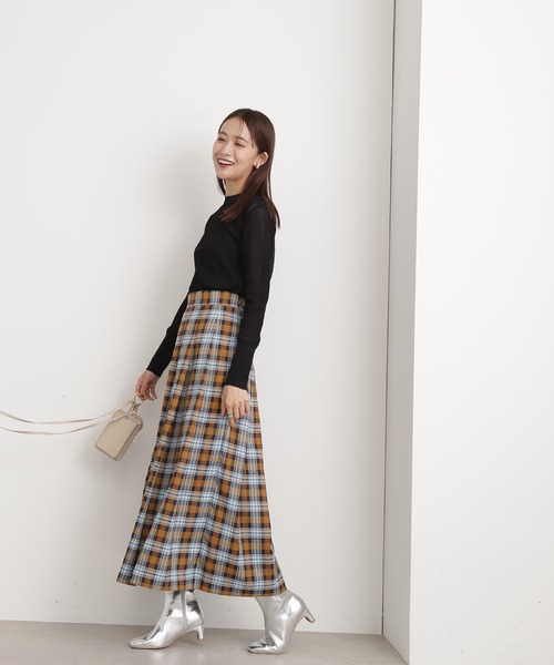 N.（N. Natural Beauty Basic）（エヌエヌナチュラルビューティーベーシック）の「【S Size Line】◆タータンチェックタックスカート（スカート・レディース・グリーン/キャメル・SMALL/MEDIUM）」の12枚目の写真