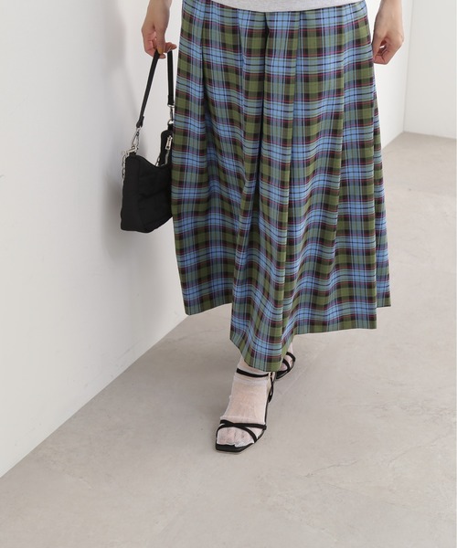 N.（N. Natural Beauty Basic）（エヌエヌナチュラルビューティーベーシック）の「【S Size Line】◆タータンチェックタックスカート（スカート・レディース・グリーン/キャメル・SMALL/MEDIUM）」の5枚目の写真