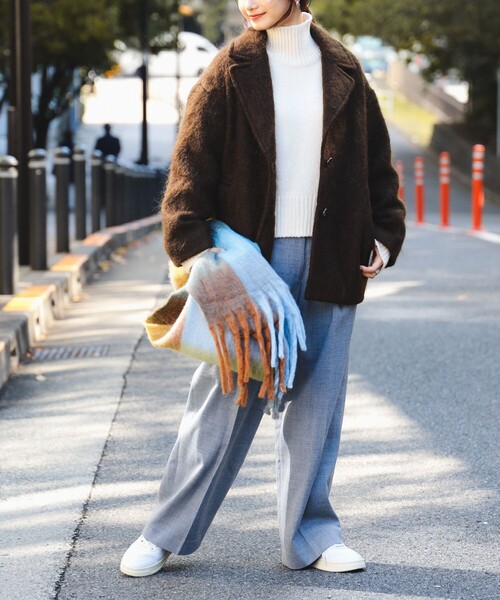 B:MING by BEAMS（ビーミングバイビームス）の「B:MING by BEAMS / シャギー ミドルコート（チェスターコート・レディース・ブラウン/ブルー系その他・SMALL/MEDIUM）」の6枚目の写真