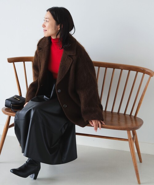 B:MING by BEAMS（ビーミングバイビームス）の「B:MING by BEAMS / シャギー ミドルコート（チェスターコート・レディース・ブラウン/ブルー系その他・SMALL/MEDIUM）」の15枚目の写真