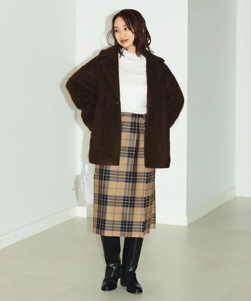 B:MING by BEAMS（ビーミングバイビームス）の「B:MING by BEAMS / シャギー ミドルコート（チェスターコート・レディース・ブラウン/ブルー系その他・SMALL/MEDIUM）」の10枚目の写真