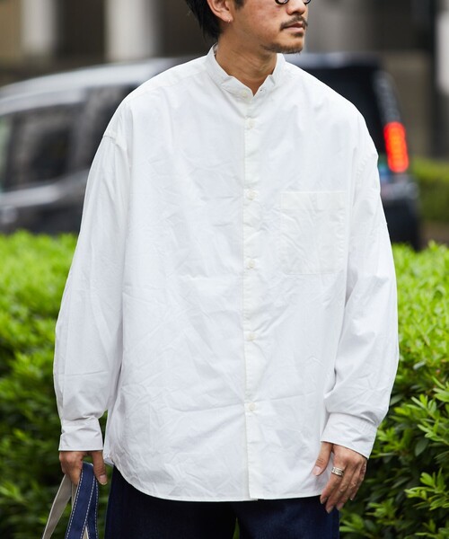 PEOPLESTYLE テクスチャーシャツ ストライプ リラックスフィット FREAK'S STORE/Relax Fit リラックスフィット シャドー
