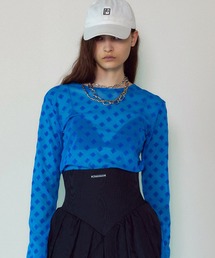 フロッキーモノグラムシアートップ / Flocky Monogram Sheer Top