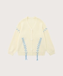 LA POMME petit | Lace Up Cardigan レースアップ片畦カーディガン(カーディガン/ボレロ)