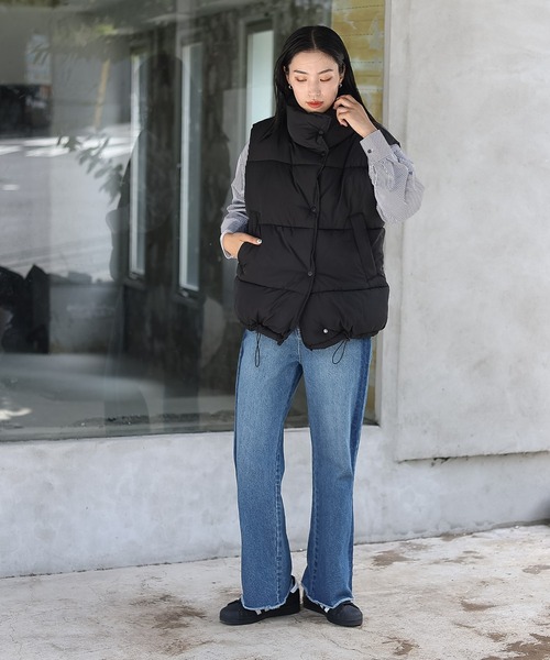 COLONY 2139（コロニートゥーワンスリーナイン）の「先染めストライプオーバーロングシャツ（シャツ/ブラウス・レディース・グレイッシュベージュ/チャコールグレー・FREE）」の10枚目の写真