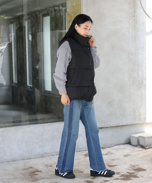 COLONY 2139（コロニートゥーワンスリーナイン）の「先染めストライプオーバーロングシャツ（シャツ/ブラウス・レディース・グレイッシュベージュ/チャコールグレー・FREE）」の11枚目の写真