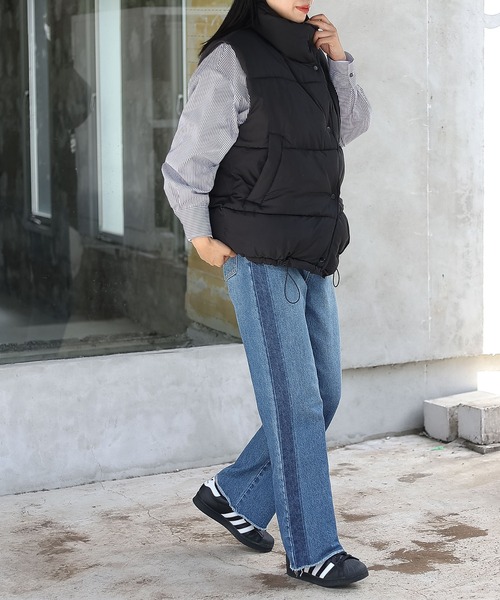 COLONY 2139（コロニートゥーワンスリーナイン）の「先染めストライプオーバーロングシャツ（シャツ/ブラウス・レディース・グレイッシュベージュ/チャコールグレー・FREE）」の12枚目の写真