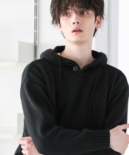 ASTRONOMY(アストロノミー)の「Buyer's Select/ハーフボタンニットパーカー(パーカー・メンズ・グレー/ブラック・M/XL/L)」の18枚目の写真