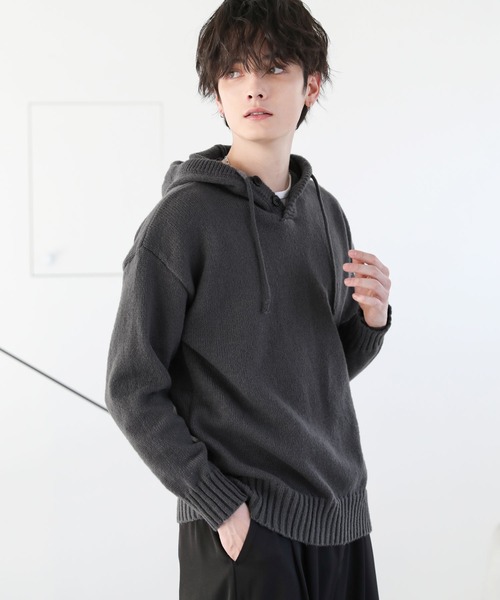 ASTRONOMY(アストロノミー)の「Buyer's Select/ハーフボタンニットパーカー(パーカー・メンズ・グレー/ブラック・M/XL/L)」の22枚目の写真