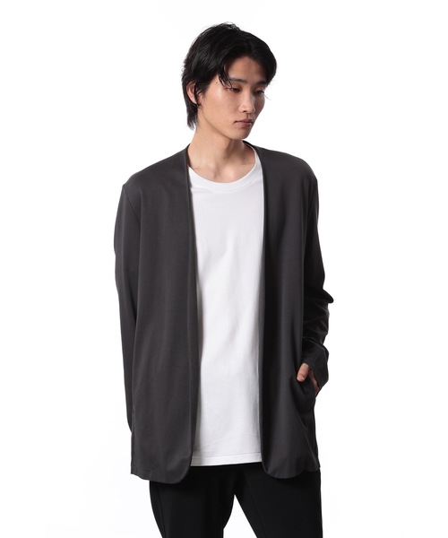 ATTACHMENT（アタッチメント）の「コットンダブルフェイス カラーレス カーディガン / COTTON DOUBLE FACE COLLARLESS CARDIGAN（カーディガン/ボレロ・メンズ・オフホワイト/ライトグレー/ブラック/ダークグレー・2/1/3/4）」の5枚目の写真