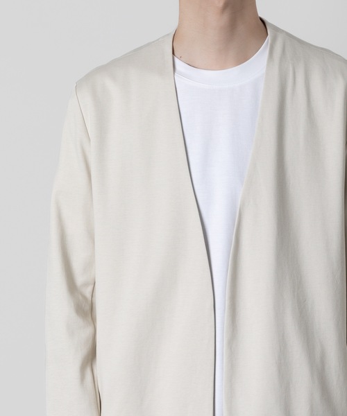 ATTACHMENT（アタッチメント）の「コットンダブルフェイス カラーレス カーディガン / COTTON DOUBLE FACE COLLARLESS CARDIGAN（カーディガン/ボレロ・メンズ・オフホワイト/ライトグレー/ブラック/ダークグレー・2/1/3/4）」の19枚目の写真