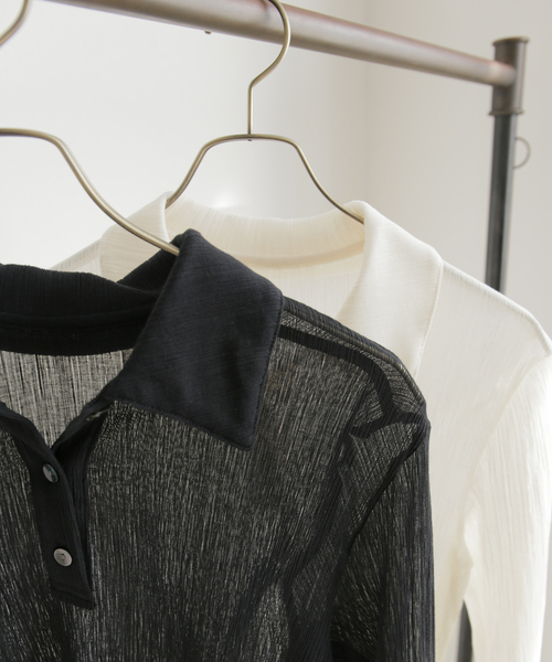 【新品未使用タグ付き】スピックアンドスパン　プロヴォーク　シアーニットポロ Spick and Span 】プロヴォーク シアーニットポロシャツ 新品未