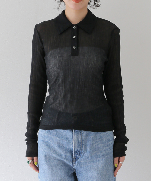 【新品未使用タグ付き】スピックアンドスパン　プロヴォーク　シアーニットポロ 新品未使用タグ付き】スピックアンドスパン プロヴォーク シアー