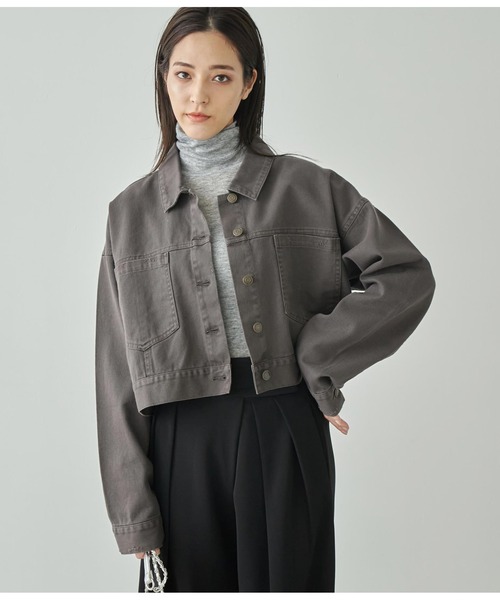 ANAP（アナップ）の「ダメージクロップドジャケット【セットアップ対応】（デニムジャケット・レディース・ブルー/ブラウン/スミクロ・FREE）」の4枚目の写真