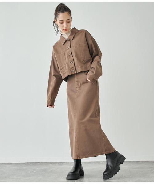 ANAP（アナップ）の「ダメージクロップドジャケット【セットアップ対応】（デニムジャケット・レディース・ブルー/ブラウン/スミクロ・FREE）」の15枚目の写真