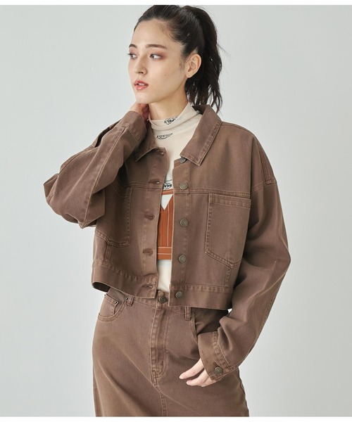 ANAP（アナップ）の「ダメージクロップドジャケット【セットアップ対応】（デニムジャケット・レディース・ブルー/ブラウン/スミクロ・FREE）」の10枚目の写真