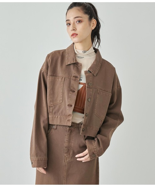 ANAP（アナップ）の「ダメージクロップドジャケット【セットアップ対応】（デニムジャケット・レディース・ブルー/ブラウン/スミクロ・FREE）」の11枚目の写真