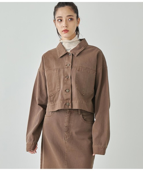 ANAP（アナップ）の「ダメージクロップドジャケット【セットアップ対応】（デニムジャケット・レディース・ブルー/ブラウン/スミクロ・FREE）」の13枚目の写真