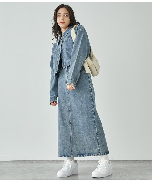 Heather ダークデニム クロップドジャケット セットアップ ANAP