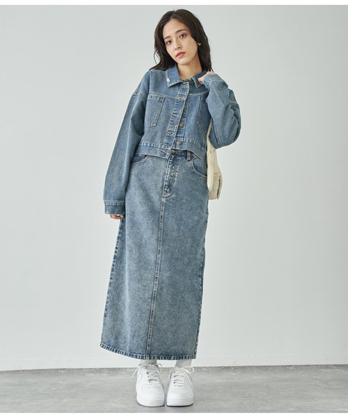 ANAP（アナップ）の「ダメージクロップドジャケット【セットアップ対応】（デニムジャケット・レディース・ブルー/ブラウン/スミクロ・FREE）」の20枚目の写真