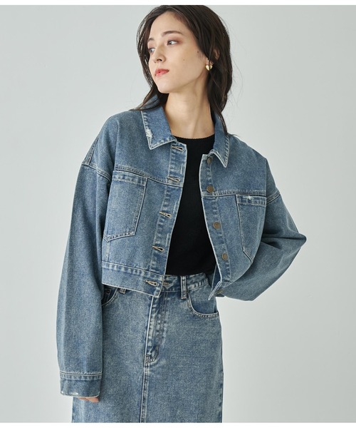 ANAP（アナップ）の「ダメージクロップドジャケット【セットアップ対応