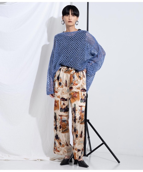 Settimissimo（セッティミッシモ）の「ヴィンテージサテンアートプリントパンツ（その他パンツ・レディース・ベージュ/オリーブ・FREE）」の6枚目の写真