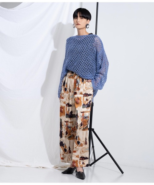 Settimissimo（セッティミッシモ）の「ヴィンテージサテンアートプリントパンツ（その他パンツ・レディース・ベージュ/オリーブ・FREE）」の7枚目の写真