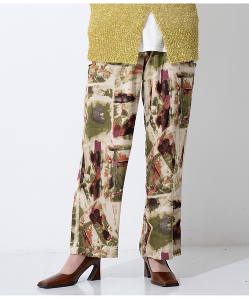 Settimissimo（セッティミッシモ）の「ヴィンテージサテンアートプリントパンツ（その他パンツ・レディース・ベージュ/オリーブ・FREE）」の8枚目の写真