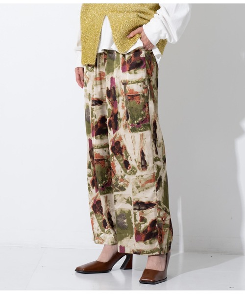 Settimissimo（セッティミッシモ）の「ヴィンテージサテンアートプリントパンツ（その他パンツ・レディース・ベージュ/オリーブ・FREE）」の9枚目の写真