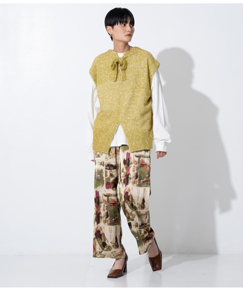 Settimissimo（セッティミッシモ）の「ヴィンテージサテンアートプリントパンツ（その他パンツ・レディース・ベージュ/オリーブ・FREE）」の12枚目の写真