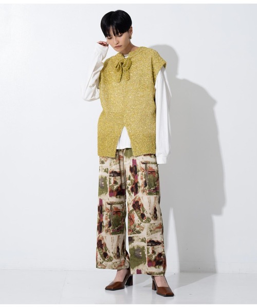 Settimissimo（セッティミッシモ）の「ヴィンテージサテンアートプリントパンツ（その他パンツ・レディース・ベージュ/オリーブ・FREE）」の13枚目の写真