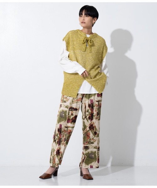 Settimissimo（セッティミッシモ）の「ヴィンテージサテンアートプリントパンツ（その他パンツ・レディース・ベージュ/オリーブ・FREE）」の10枚目の写真