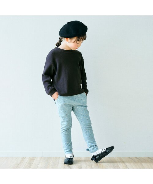 apres les cours（アプレレクール）の「ゆったりワッフルTシャツ（Tシャツ/カットソー・キッズ・アイボリー/その他2/チャコール/ピンク/レインボー・80/90/100/110/120/130/140）」の17枚目の写真