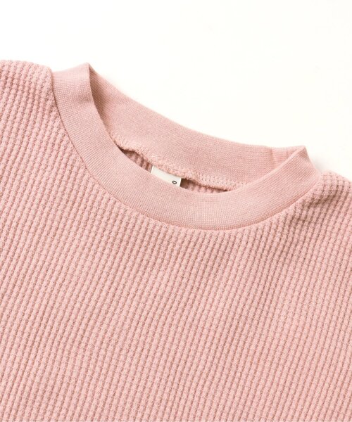apres les cours（アプレレクール）の「ゆったりワッフルTシャツ（Tシャツ/カットソー・キッズ・アイボリー/その他2/チャコール/ピンク/レインボー・80/90/100/110/120/130/140）」の8枚目の写真